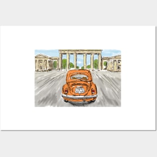 Classic car dark orange Posters and Art